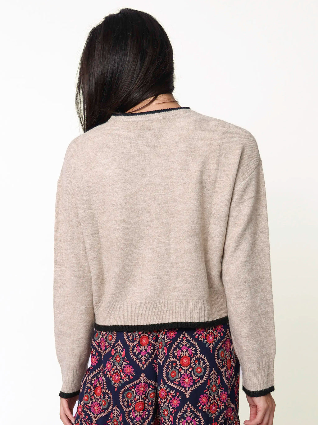 Intarsia Icon Sweater - Cream Dog