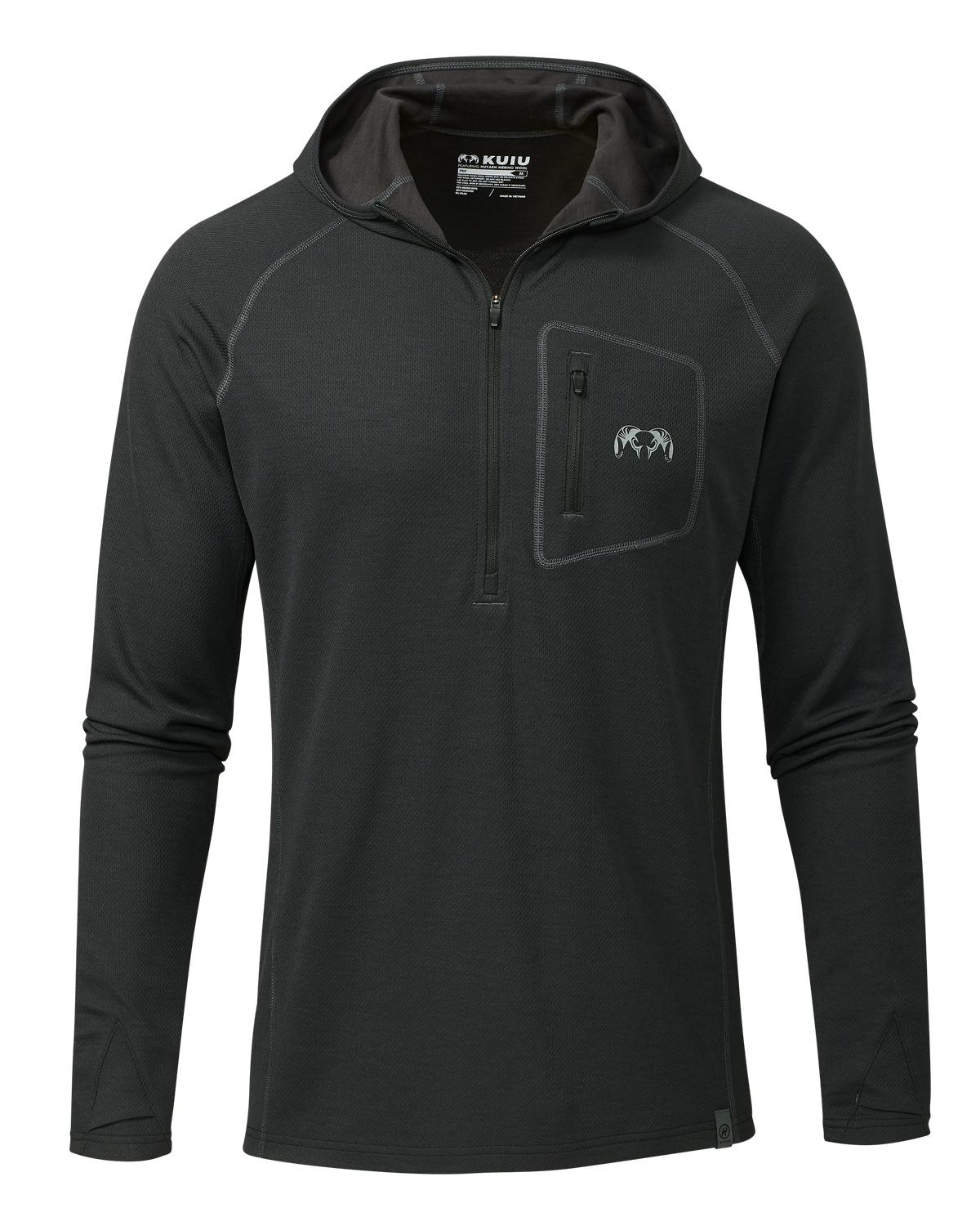 PRO Merino 200 Zip-T Hoodie | Black