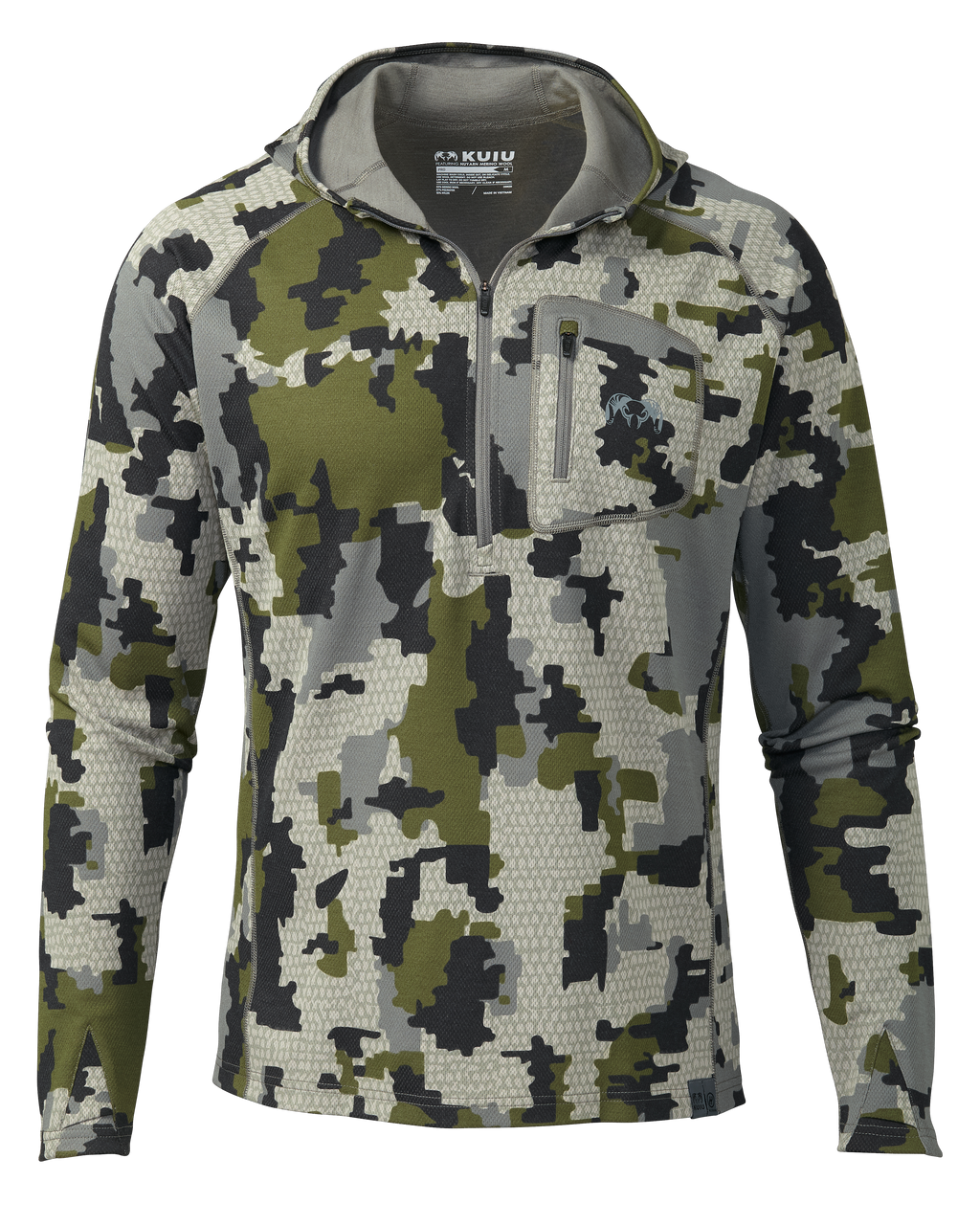 PRO Merino 200 Zip-T Hoodie | Verde