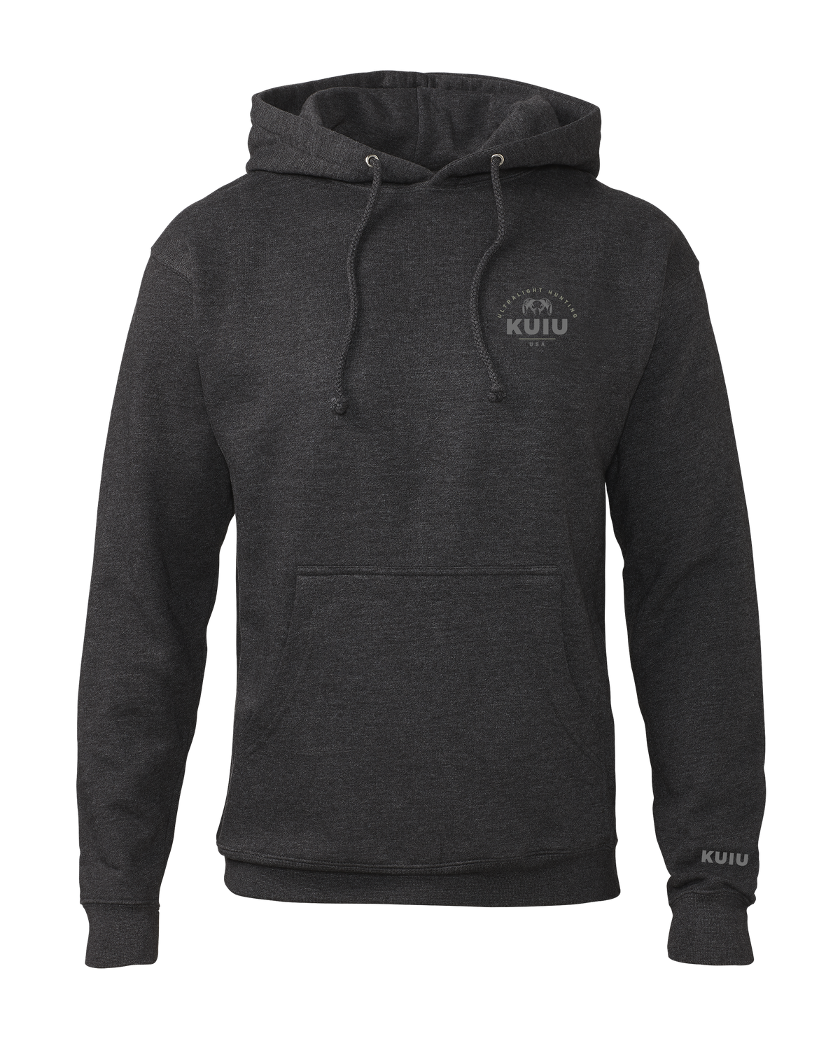 Outlet KUIU Stacked Chest Logo Hoodie | Charcoal
