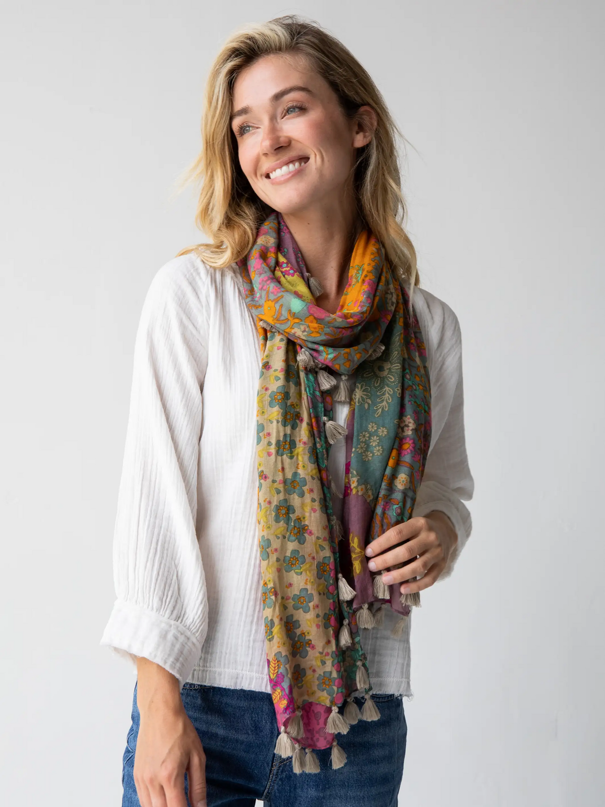 Sayulita Scarf - Bright Patchwork