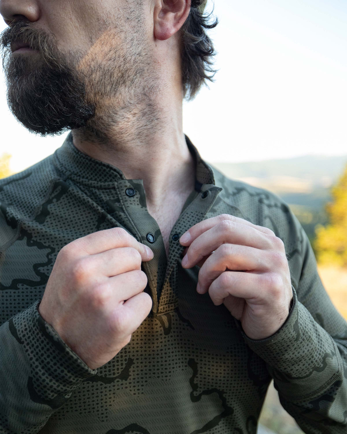 Ridgepoint Fleece Henley | Black Tonal