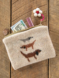 Intarsia Sweater Pouch - Tan Dog