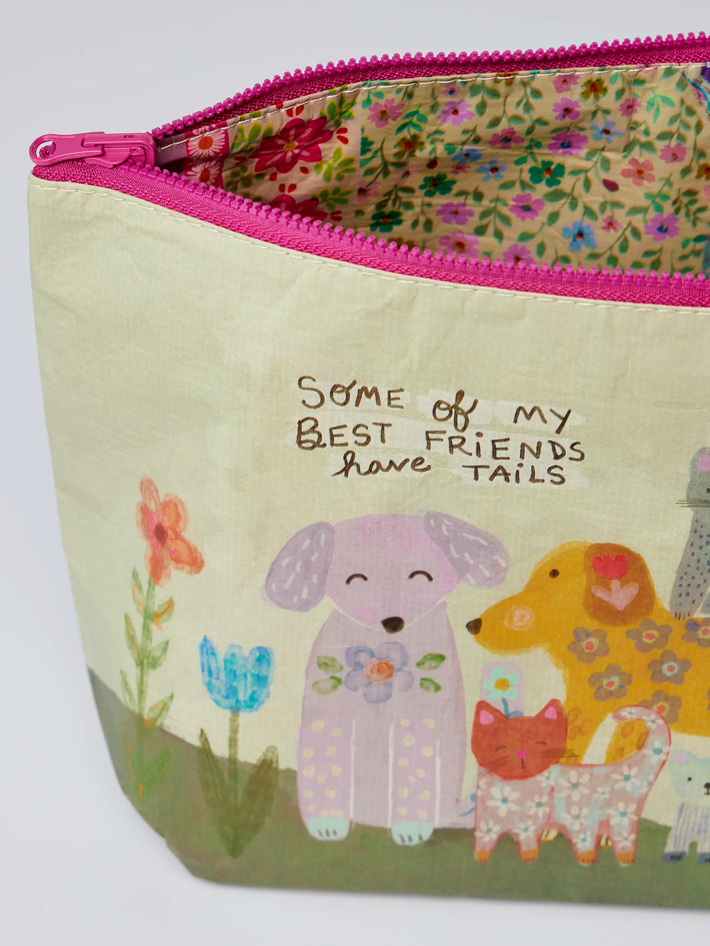 Recycled Reversible Zipper Pouches, Set of 2 - Pets