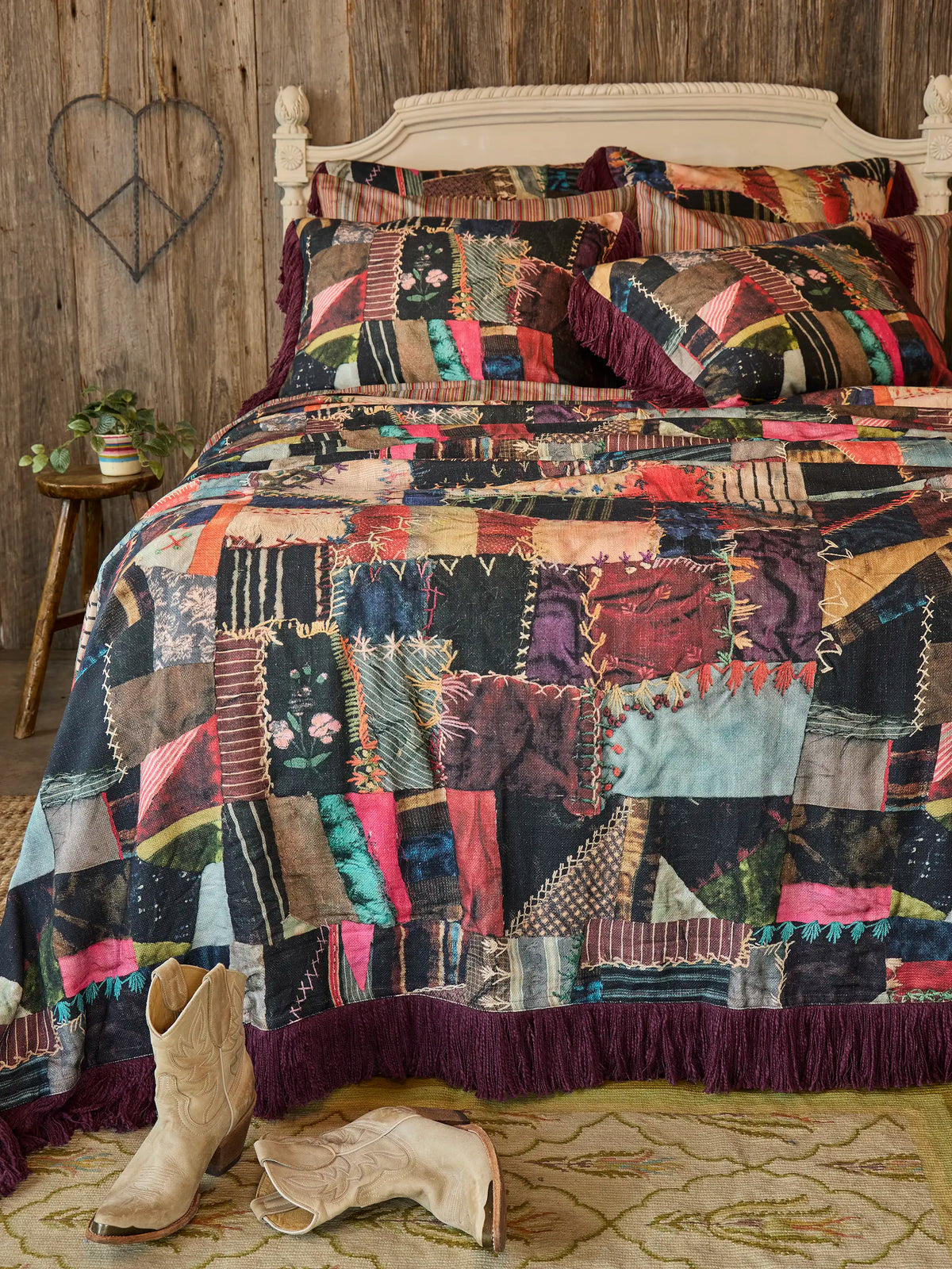 Boho Fringe Euro Sham - Artisan Stitches Multi