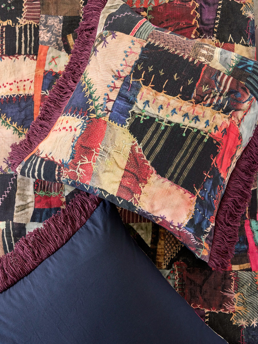 Boho Fringe Euro Sham - Artisan Stitches Multi
