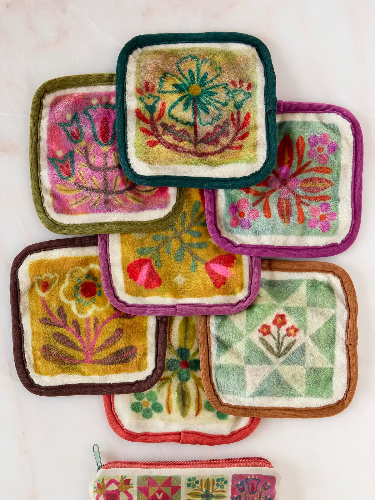 Makeup Removing Cloths Set - Folk Quilt Patchwork Cream