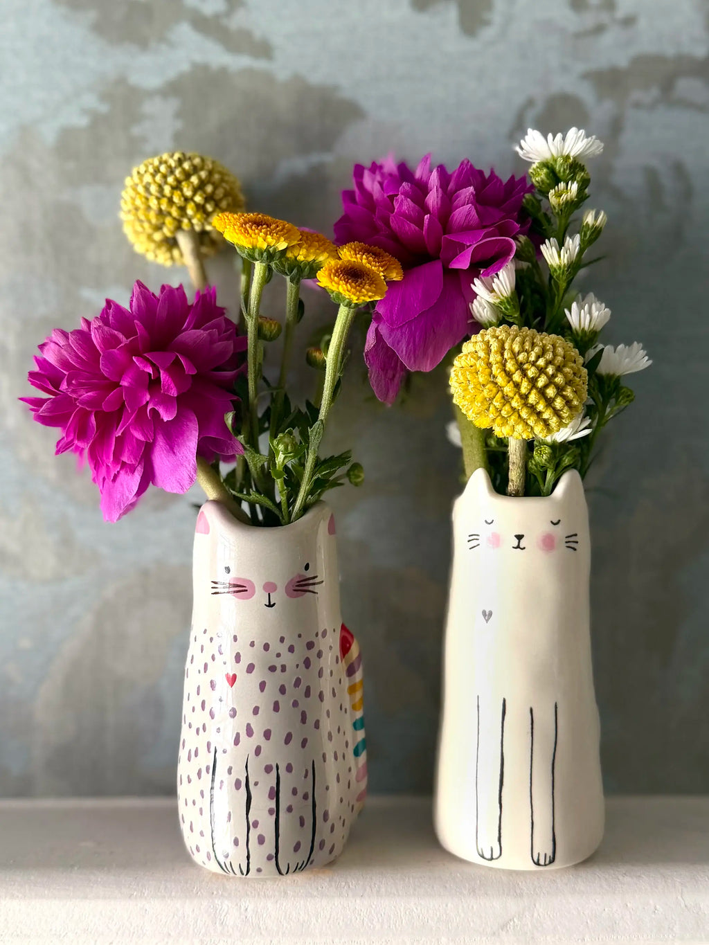 Cutest Little Bud Vase - Stone Grey Cat