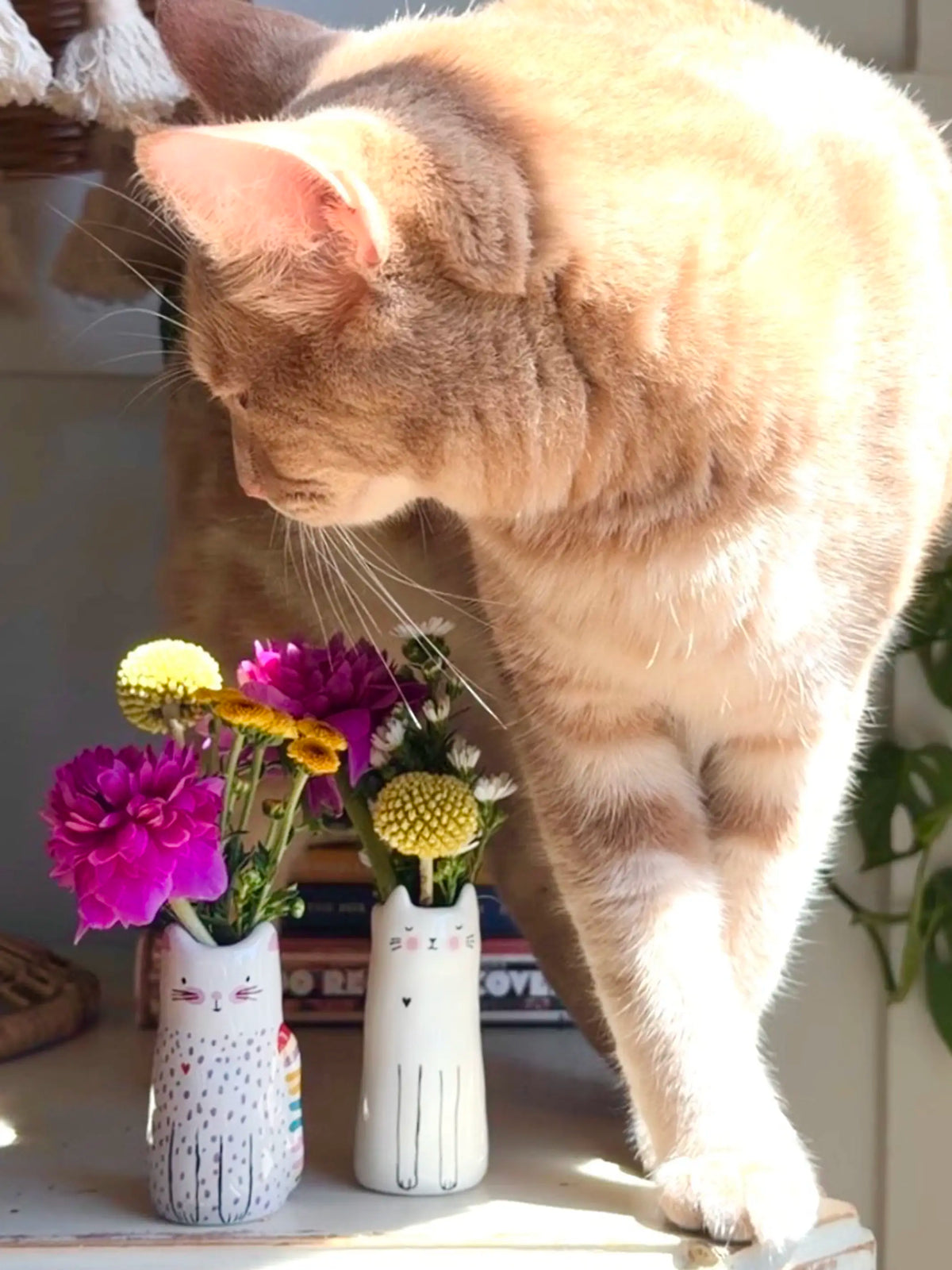 Cutest Little Bud Vase - Stone Grey Cat