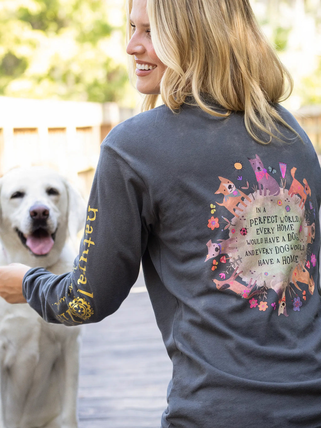 Long Sleeve Cotton Comfy Tee Shirt - Every Dog Has A Home