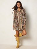 Rocky Sweater Knit Mini Dress - Brocade Tapestry Cream