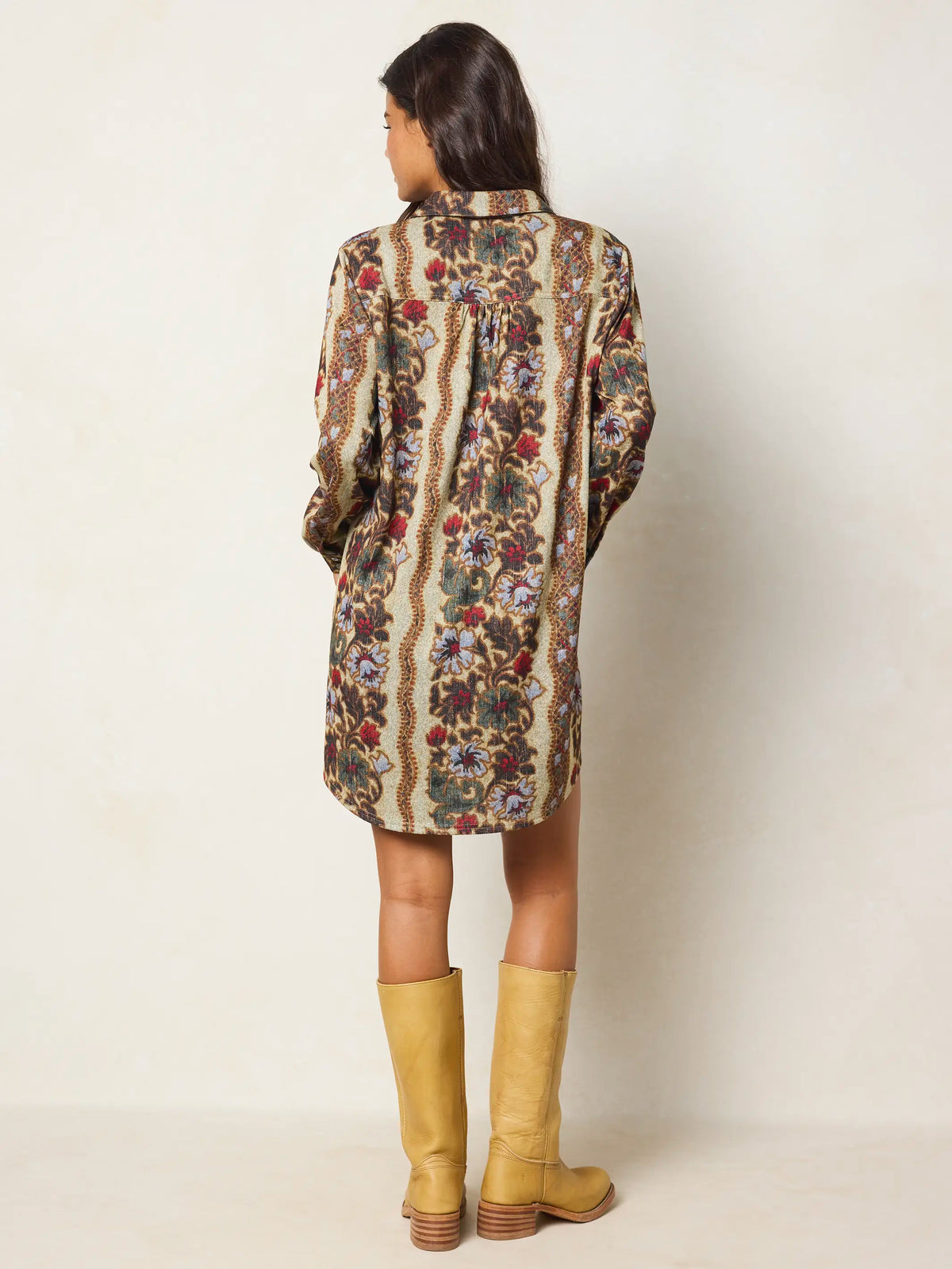 Rocky Sweater Knit Mini Dress - Brocade Tapestry Cream