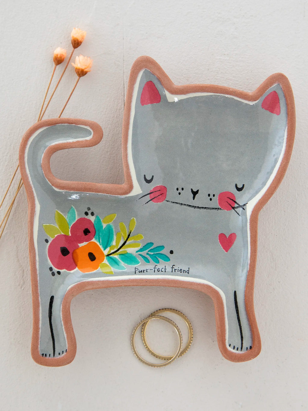Terracotta Trinket Dish - Purr-Fect Friend
