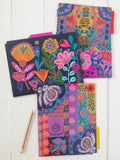 Colorful File Folders, Set of 6 - Navy Folk Flower