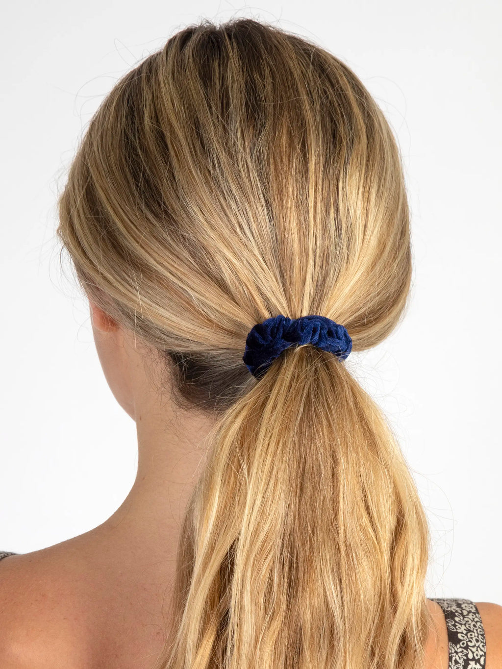 Velvet Scrunchies, Set of 5 - Blue