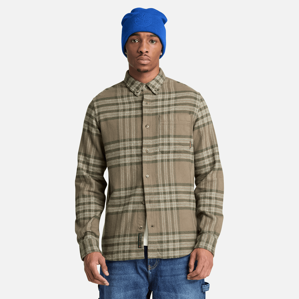 Indigo Check Regular Shirt TBL Dark Olive ALT3