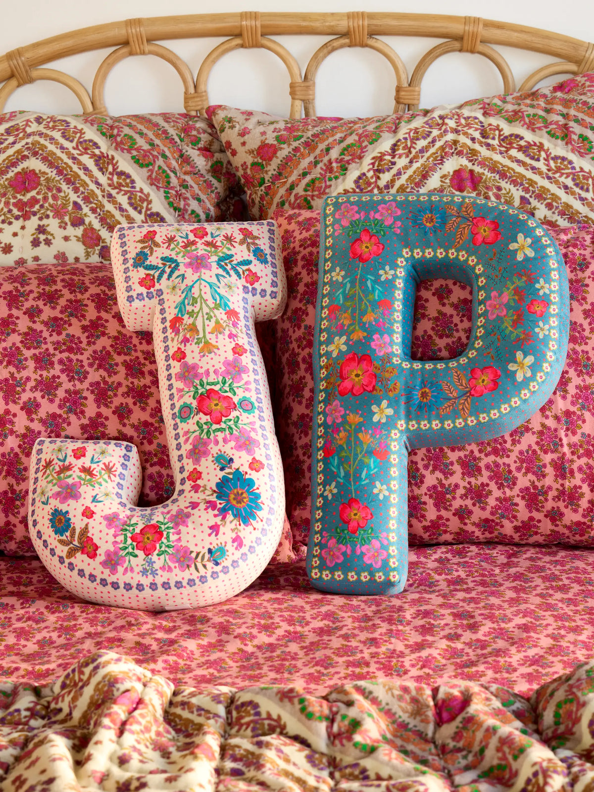 Velvet Initial Pillow - F