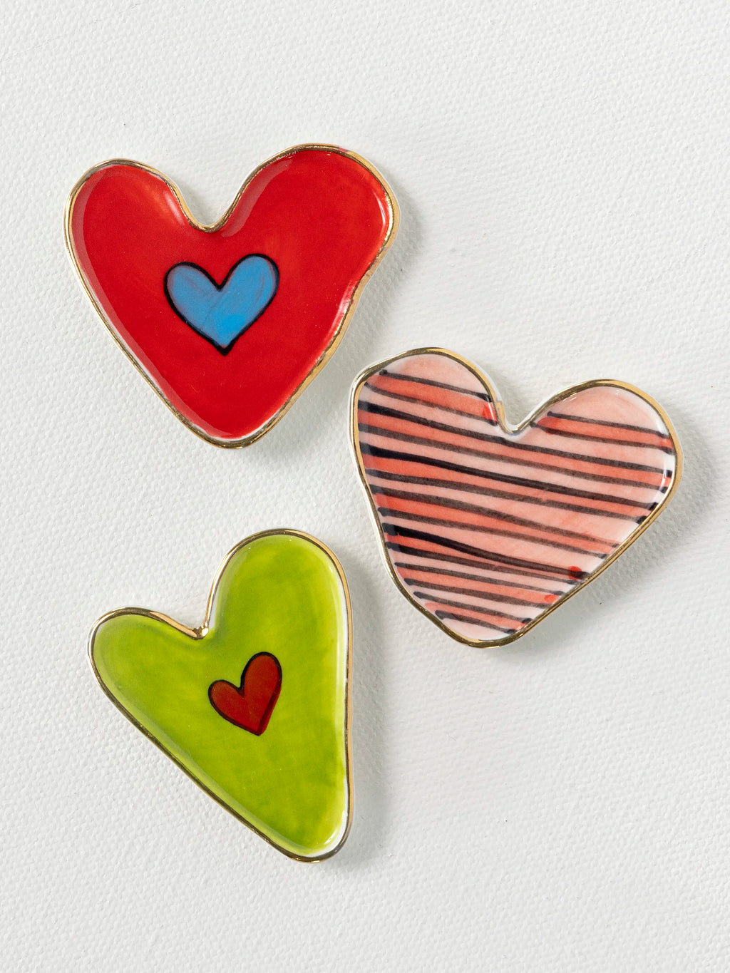 Stoneware Heart Magnets, Set of 3
