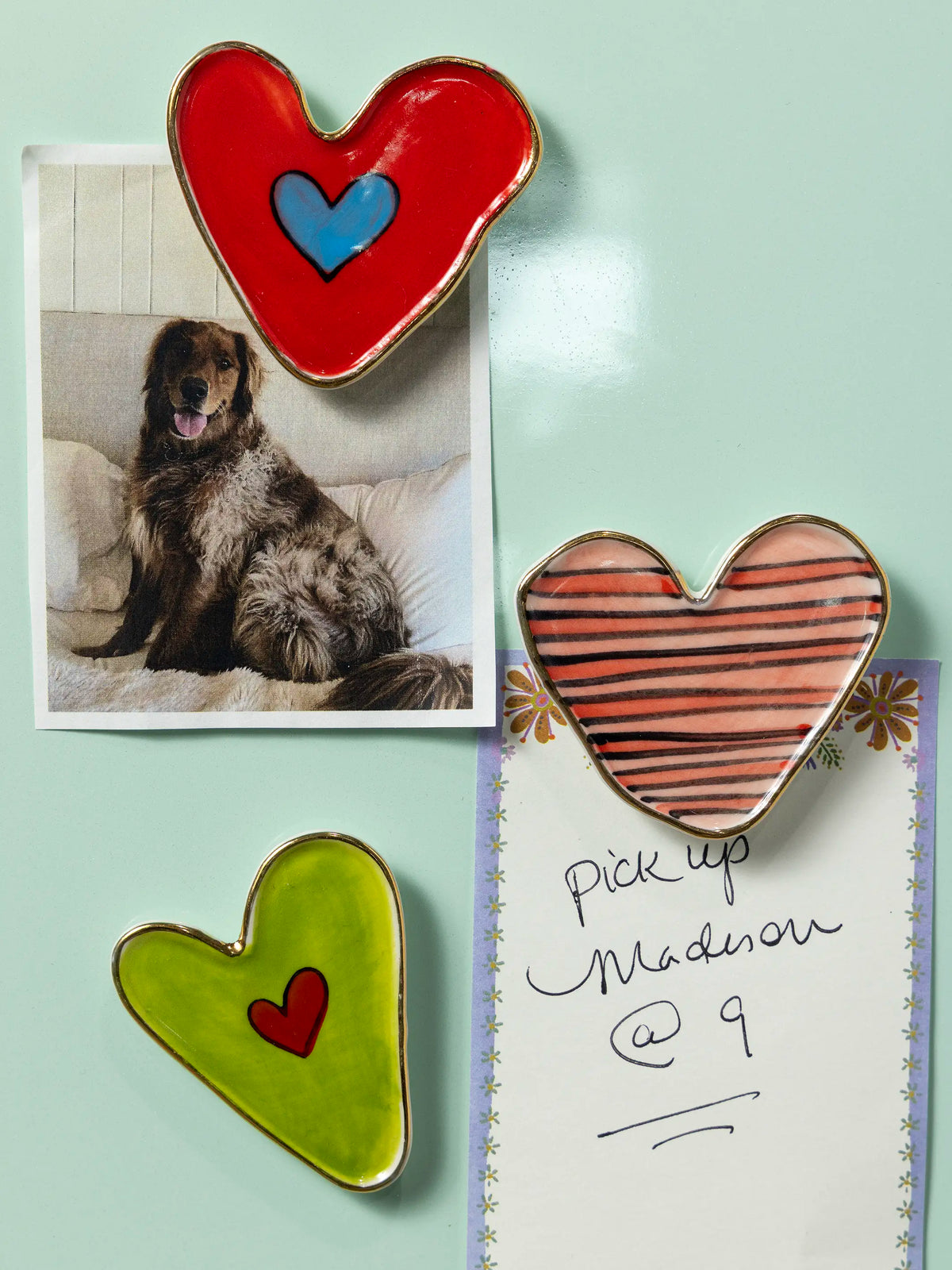 Stoneware Heart Magnets, Set of 3
