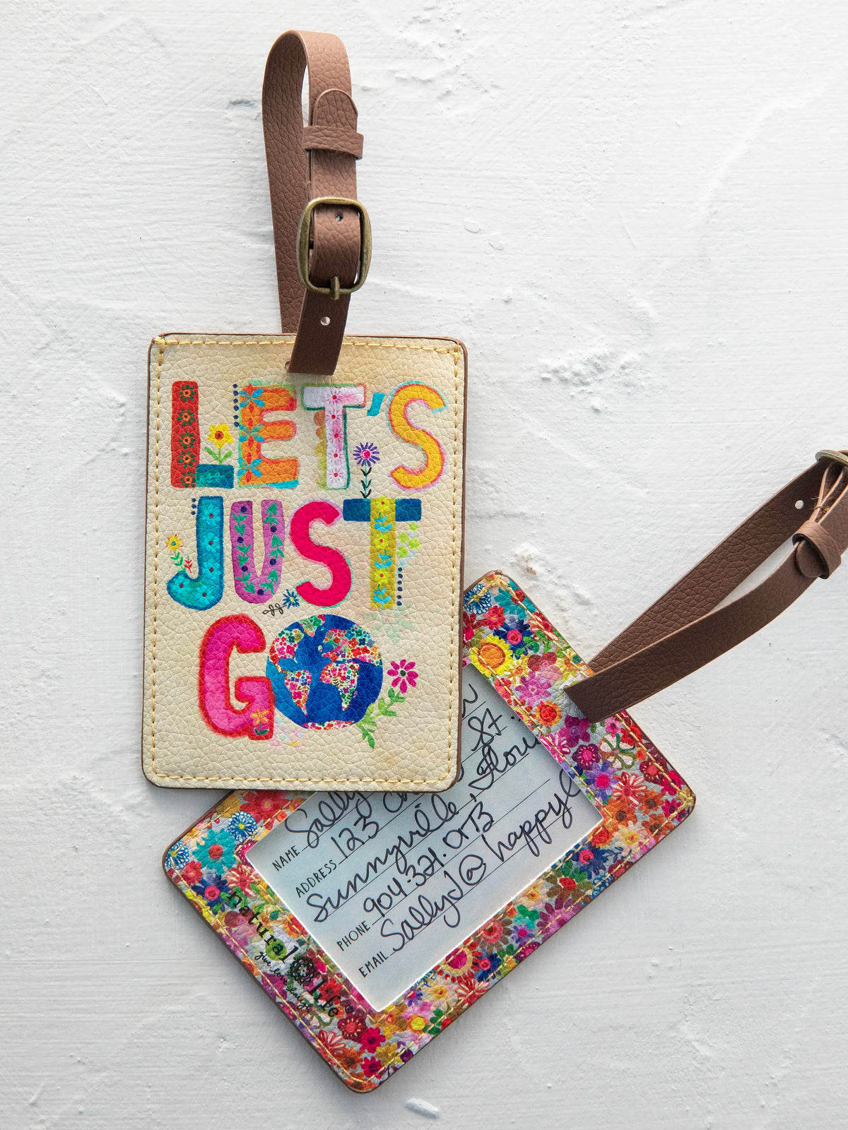 Travel Happy Luggage Tag - Let's Just Go