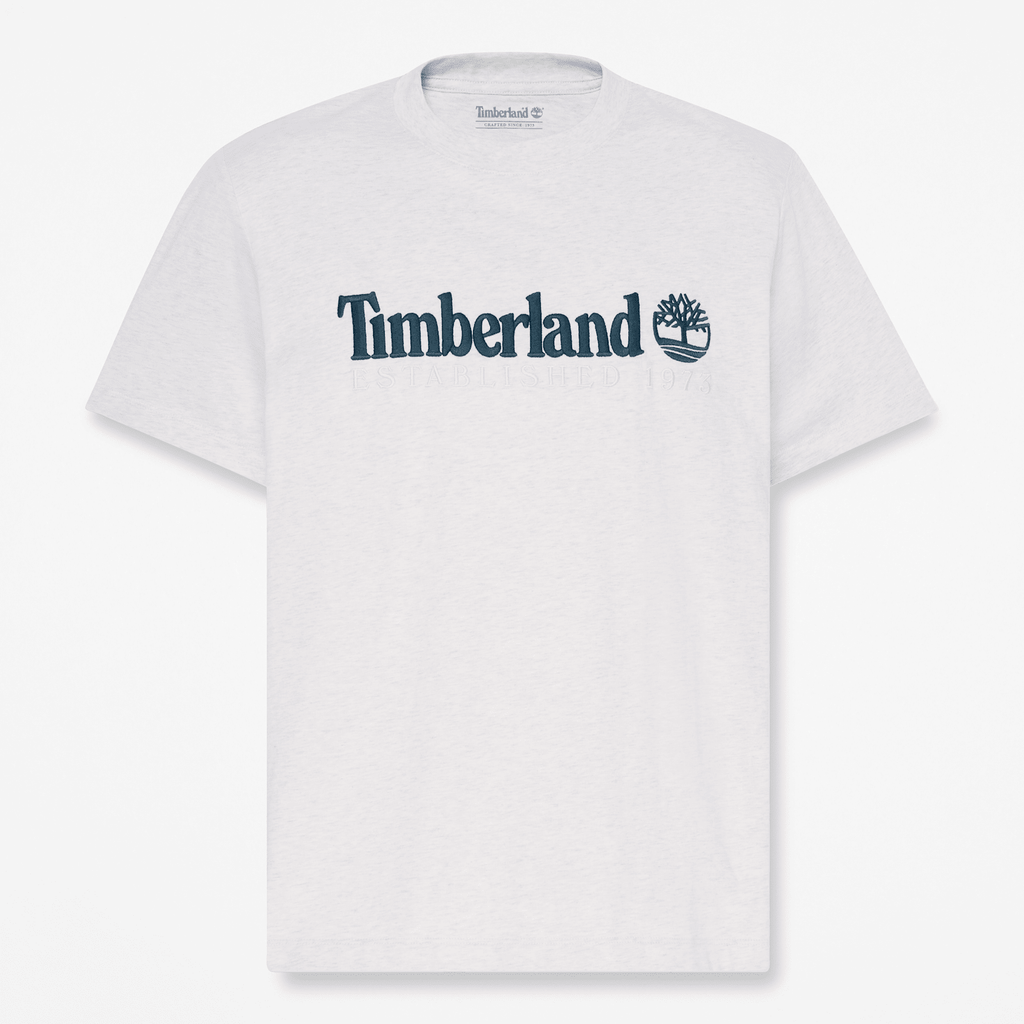 Mens Established 1973 Embroidered ShortSleeve TShirt TBL Light Oatmeal Heather HERO