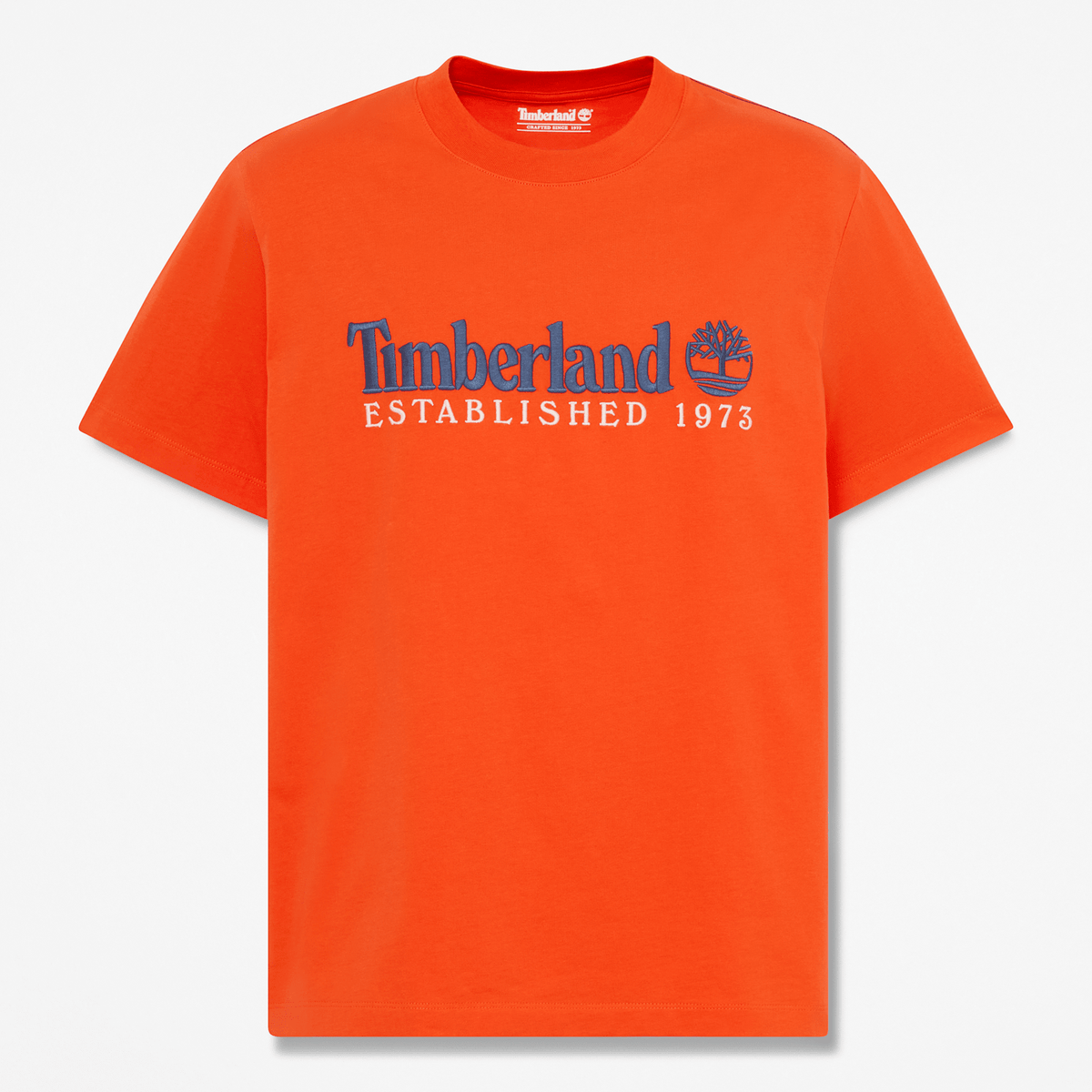Mens Established 1973 Embroidered ShortSleeve TShirt TBL Tangerine Tango HERO