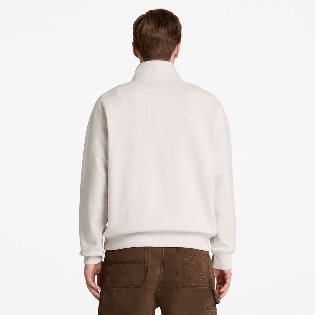 Mens Exeter River Embroidered Logo QuarterZip Sweatshirt TBL Light Oatmeal Heather ALT8