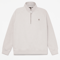 Mens Exeter River Embroidered Logo QuarterZip Sweatshirt TBL Light Oatmeal Heather HERO