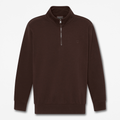 Mens Oyster River QuarterZip Sweatshirt TBL Dark Brown HERO
