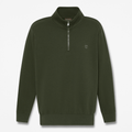 Mens Oyster River QuarterZip Sweatshirt TBL Dark Green HERO