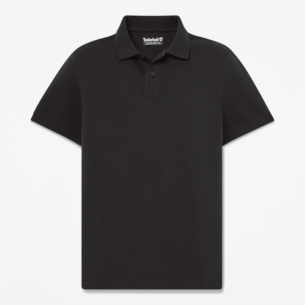 Mens Oyster River Regular ShortSleeve Polo TBL Black HERO