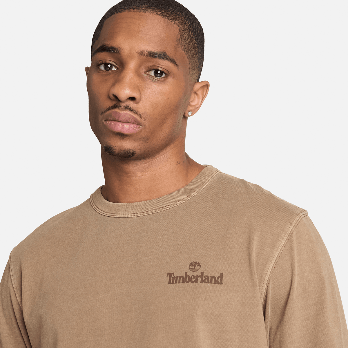 Mens South Cabot Garment Dye LongSleeve TShirt TBL Medium Brown Wash ALT3