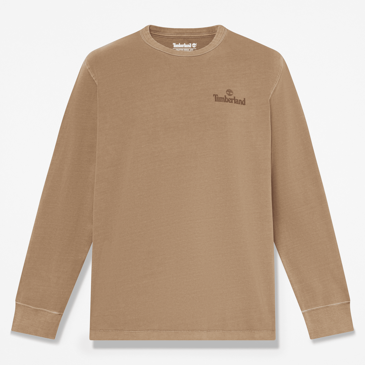 Mens South Cabot Garment Dye LongSleeve TShirt TBL Medium Brown Wash HERO