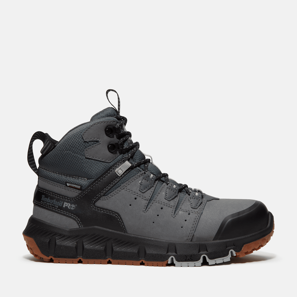 Mens Tempe 6 Alloy Toe Waterproof Work Boot TBL Medium Grey Leather HERO