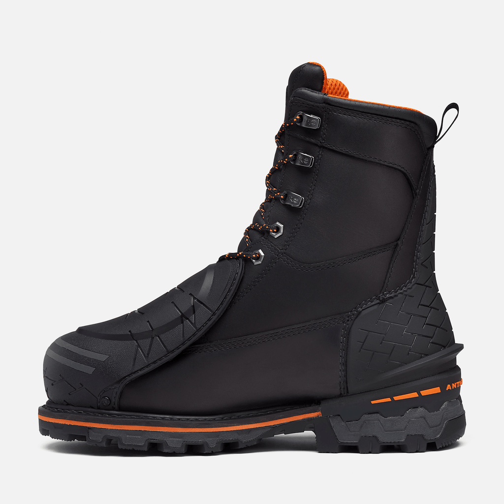 Mens Timberland PRO 8 Boondock Work Boot TBL Black FullGrainOrange ALT6