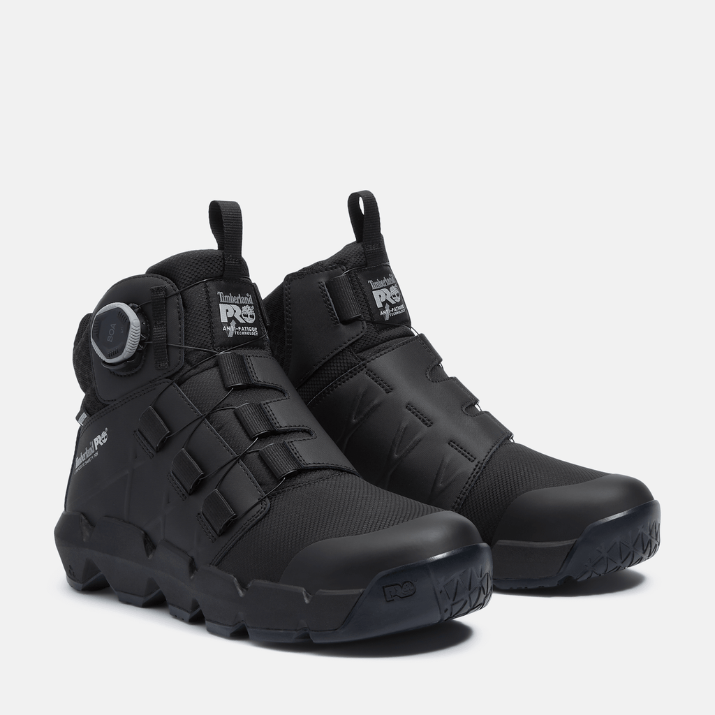 Mens Timberland PRO BOA Morphix 6 Composite Toe Waterproof Boot TBL Black FullGrainMesh ALT4