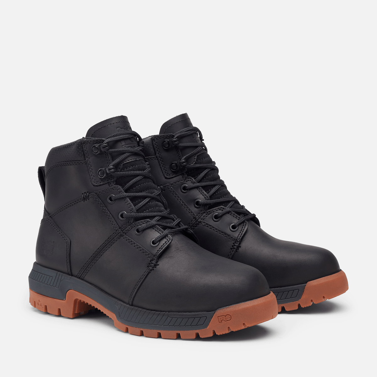 Mens Timberland PRO Montauk 6 Steel Toe Work Boot TBL Black FullGrainTan ALT4