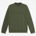 Mens Wareham Logo Patch Crew Sweatshirt TBL Dark Green HERO