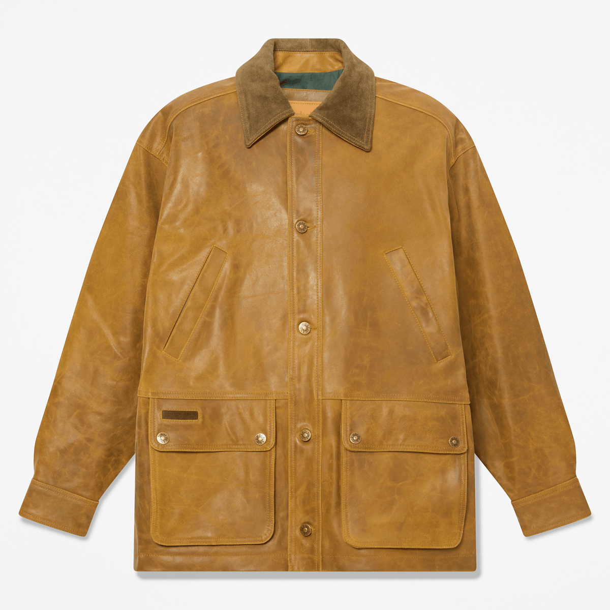 Mens Wenham Leather Field Coat TBL Medium Brown HERO