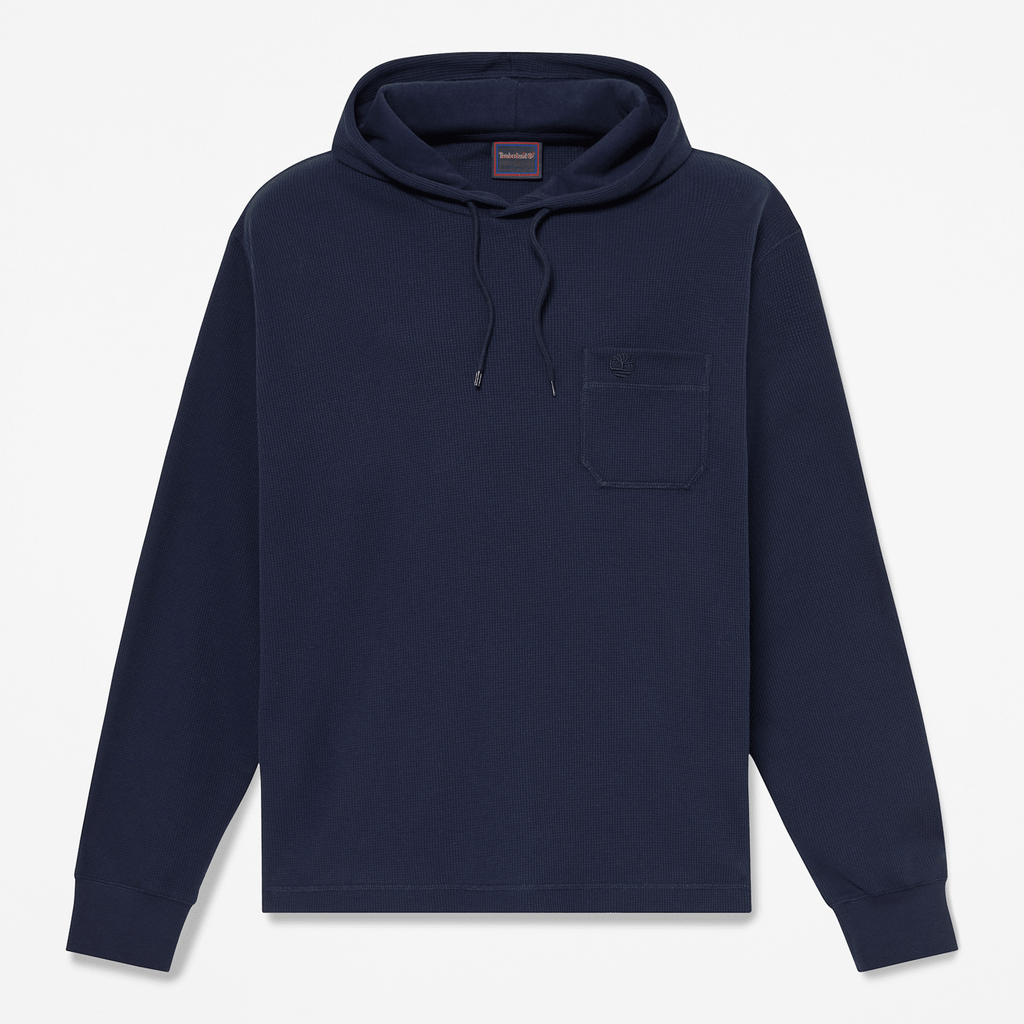 Mens Wharf River Waffle Hoodie TBL Dark Sapphire HERO