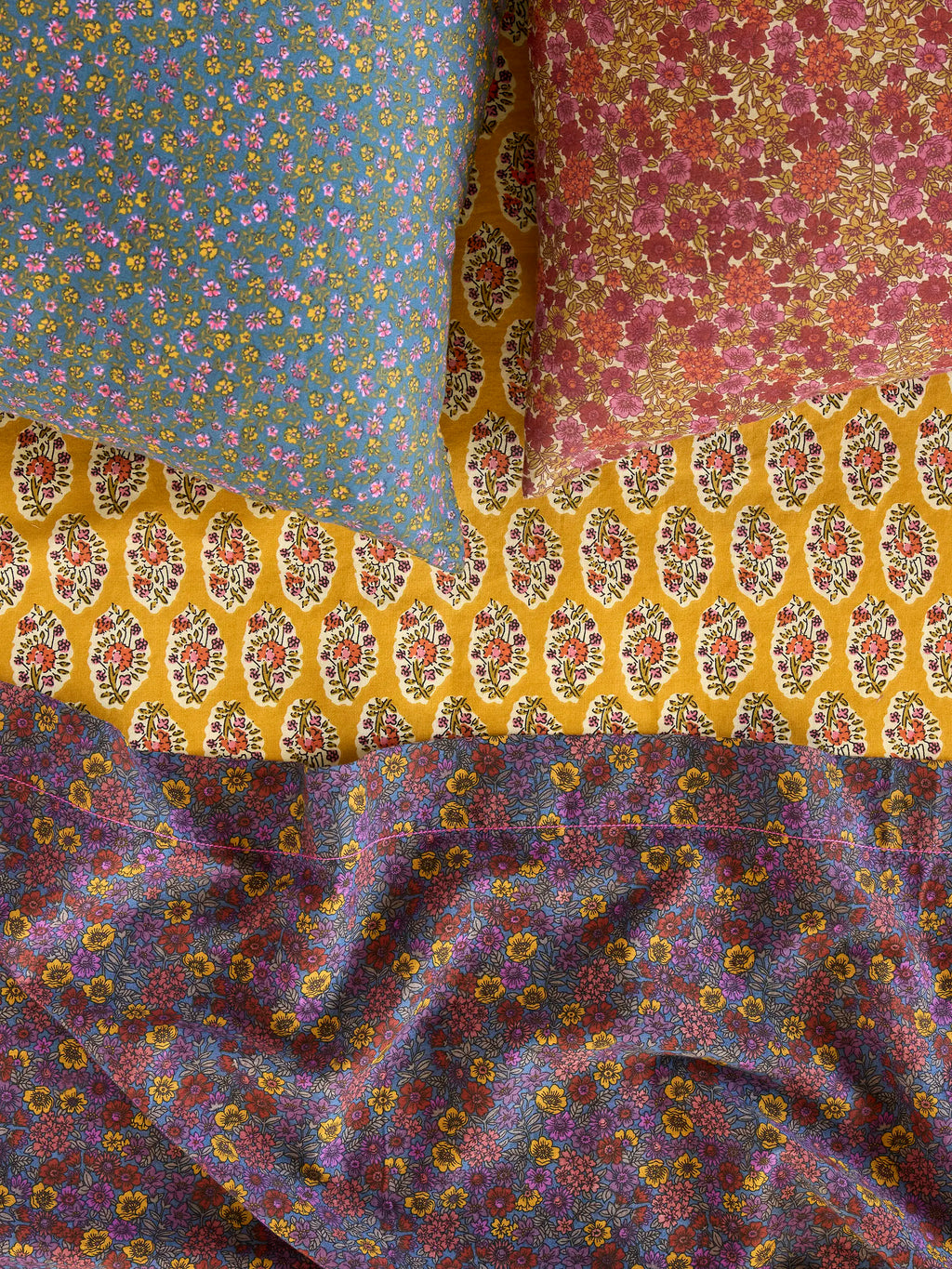 Mix & Match Cotton Pillowcase, Single - Mari Ditsy Navy