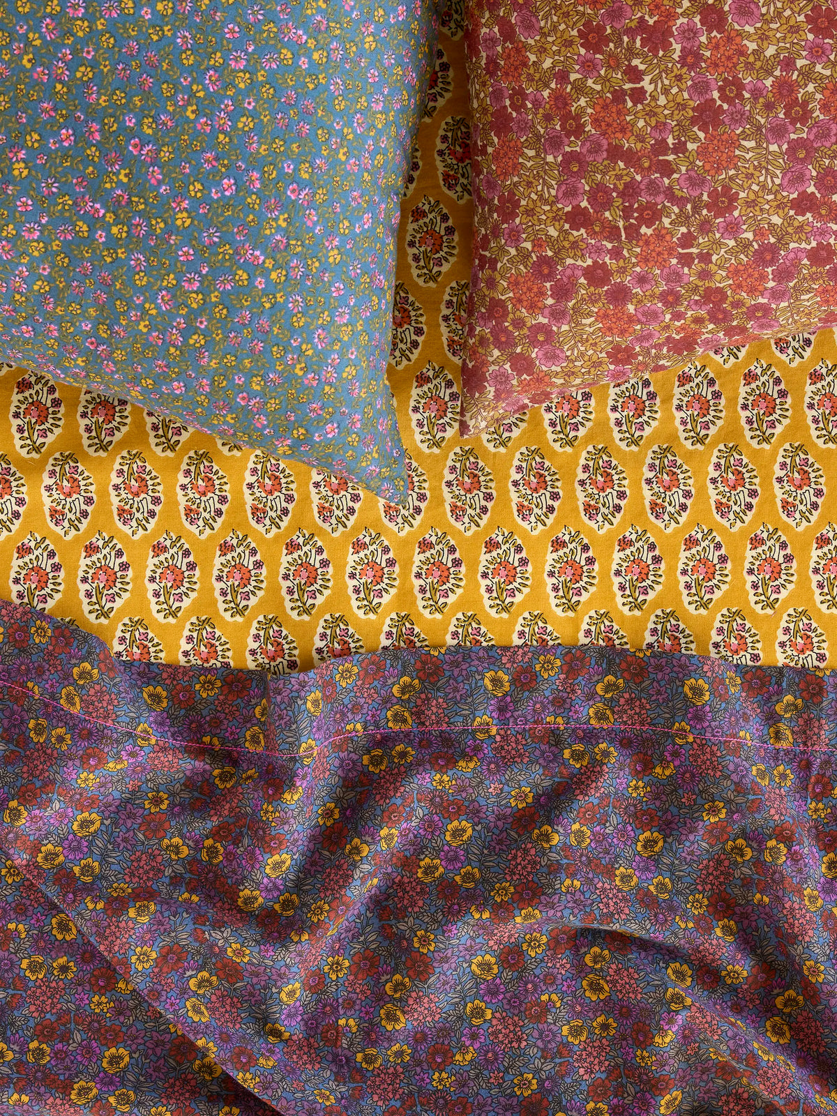 Mix & Match Cotton Pillowcase, Single - Mari Ditsy Navy