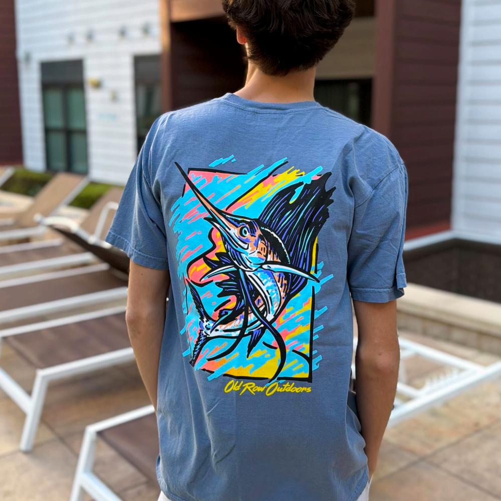 Old Row Outdoors Neon Sailfish Pocket Tee
