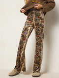 Cali Velvet Flare Pants - Brocade Tapestry Cream