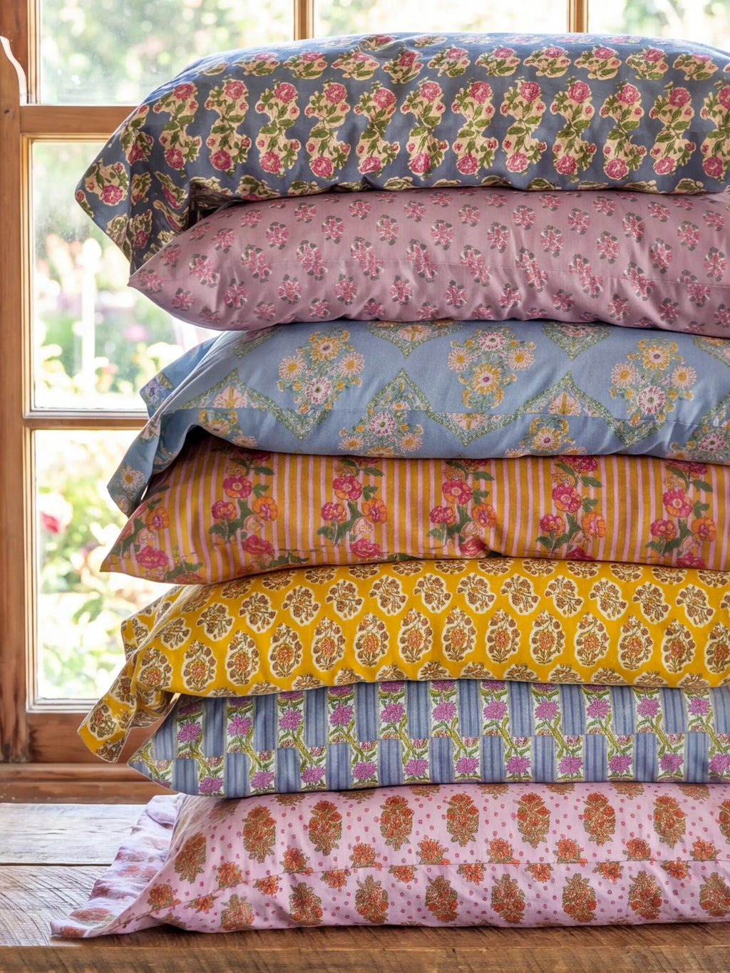 Mix & Match Cotton Pillowcase, Single - Teal Fields
