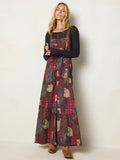Dakota Cotton Corduroy Tie Overall - Aspen Patchwork Burgundy