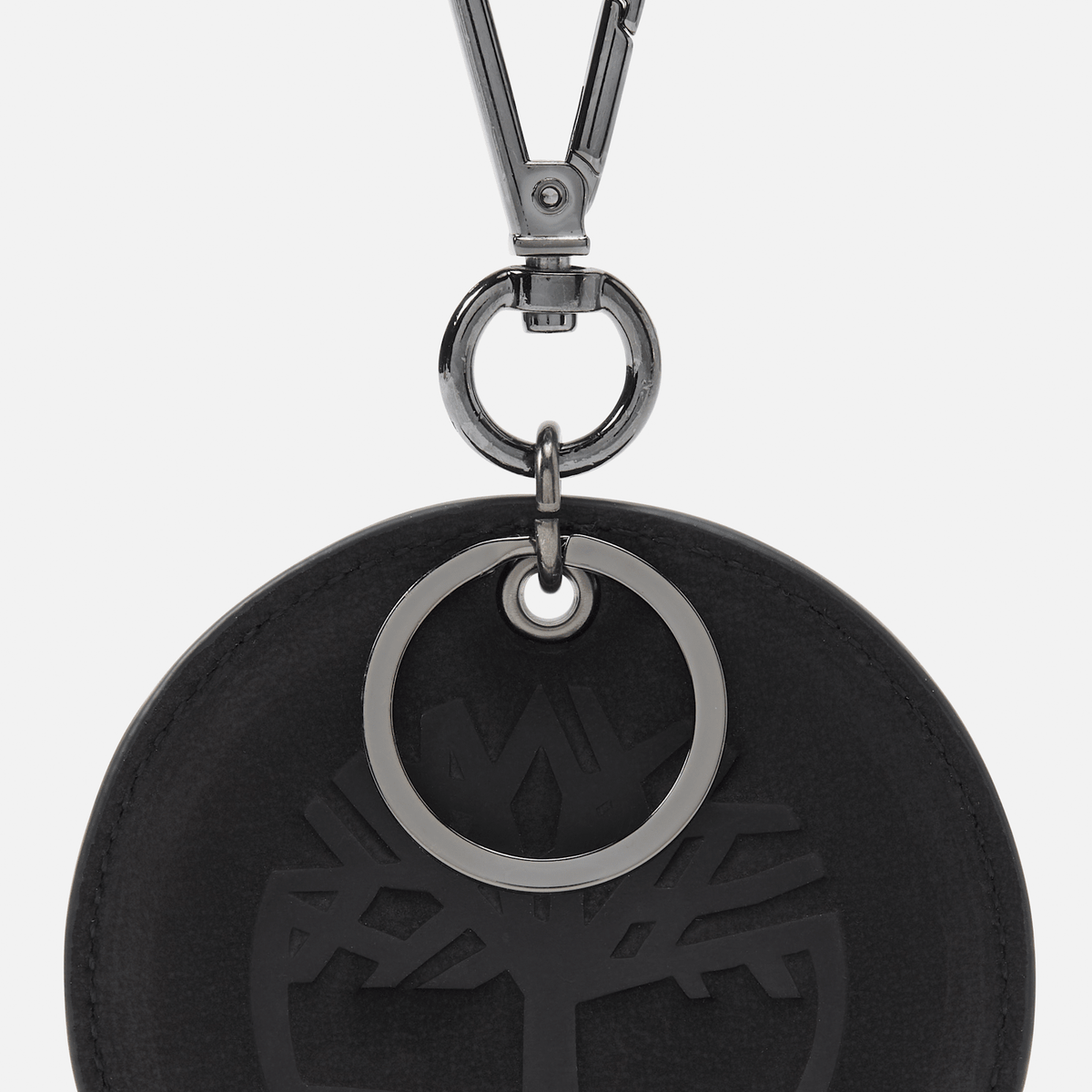 Round 2Sided Leather Key Ring TBL Jet Black ALT2