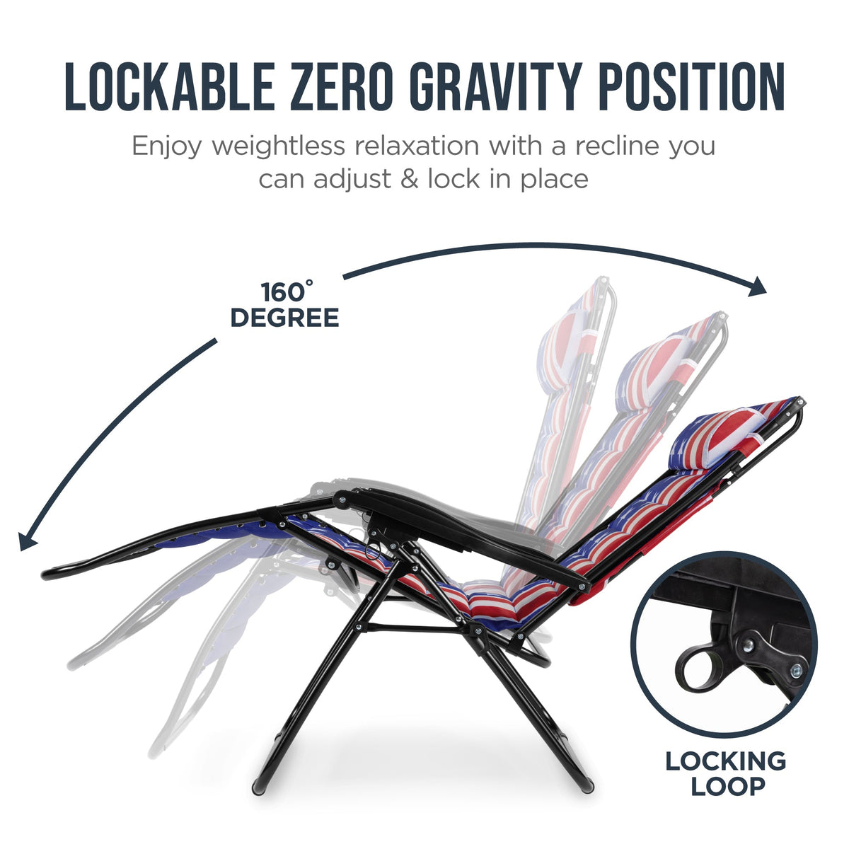 Oversized Padded Zero Gravity Chair w/ Canopy Headrest Cup Holder Side Tray