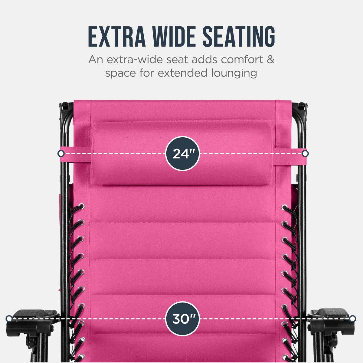 Oversized Padded Zero Gravity Chair w/ Canopy Headrest Cup Holder Side Tray