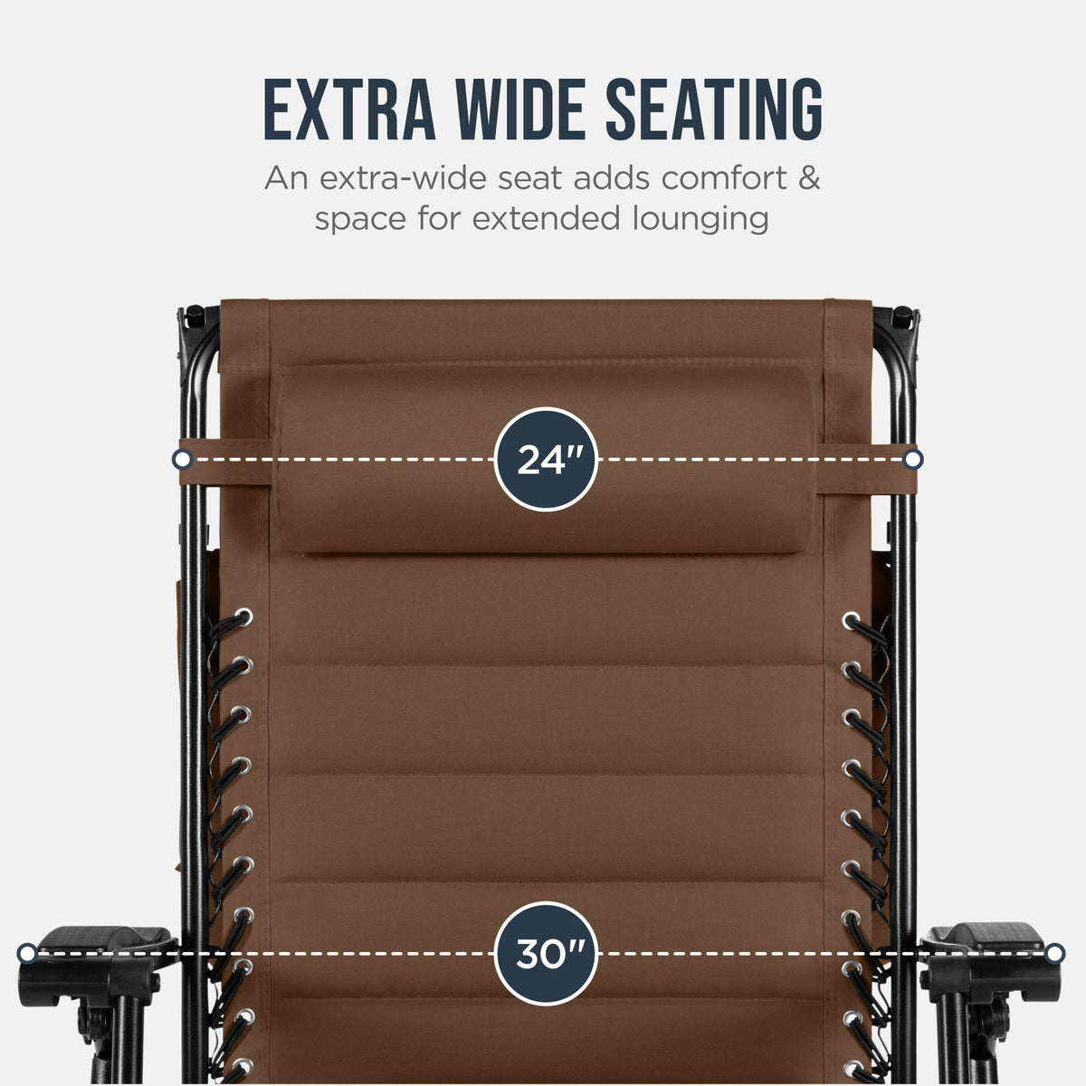 Oversized Padded Zero Gravity Chair w/ Canopy Headrest Cup Holder Side Tray